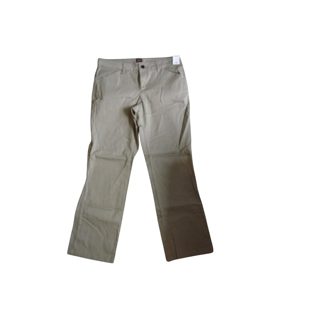 Dickies Chino Pants Size 14 Khaki Tan Straight Leg Stretch Workwear Casual